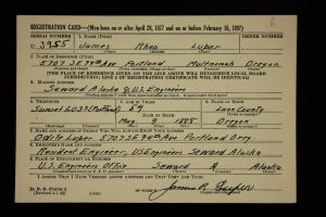Luper, James R. WW 2 Draft Card Luper, James R. WW 2 Draft Card