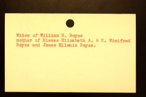 Boyce, Mrs. Catherine V. B. Milwain - Menands Funeral Card (Back) Boyce, Mrs. Catherine V. B. Milwain - Menands Funeral Card (Back)