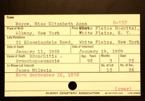 Boyce, Miss Elizabeth Anna - Menands Funeral Card