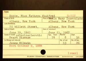 Boyce, Miss Kathryn Winifred - Menands Funeral Card Boyce, Miss Kathryn Winifred - Menands Funeral Card