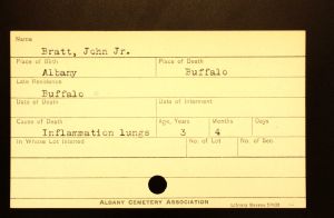 Bratt, John Jr. - Menands Cemetery Burial Card Bratt, John Jr. - Menands Cemetery Burial Card