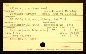 Milwain, Anna Maud Milwain, Anna Maud
