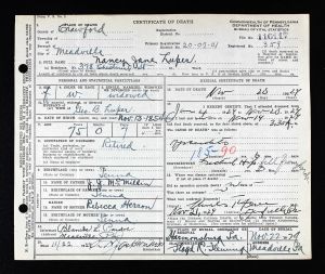 Luper, Mary Jane - Death Certificate Luper, Mary Jane - Death Certificate
