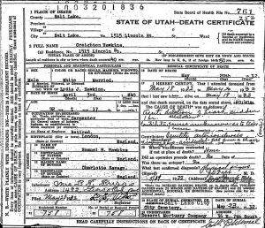 Death 20 May 1932 Creighton Hawkins