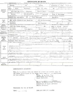 Alan, George - Death Certificate Alan, George - Death Certificate