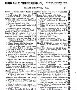 Bratt, Joshua R - Albany NY Directory p. 143 1907 Bratt, Joshua R - Albany NY Directory p. 143 1907