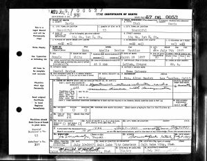 Devine, Emma Death Certificate