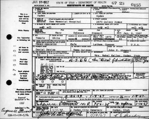 Devine, Mary Rebecca Death Certificate Devine, Mary Rebecca Death Certificate