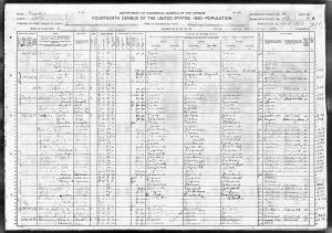 Renison, Pelleg Lea, 1920, Census, USA, Amarillo, Potter, Texas