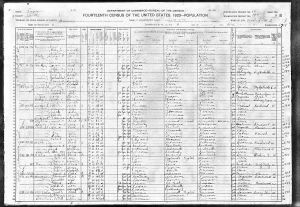 Renison, Pelleg Lea, 1920, Census, USA, Amarillo, Potter, Texas