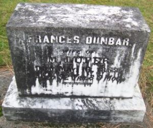Dunbar, Frances (Luper) - Headstone Dunbar, Frances (Luper) - Headstone