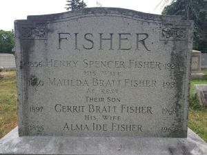 Fisher, Henry S and Matilda R Bratt Headstone Fisher, Henry S and Matilda R Bratt Headstone
