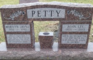 Headstone-Petty, John Lee and Marilyn Jayne (Douglass) Headstone-Petty, John Lee and Marilyn Jayne (Douglass)